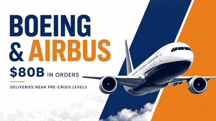 Boeing and Airbus: $80 Billion in Orders, Deliveries Near Pre-Crisis Levels